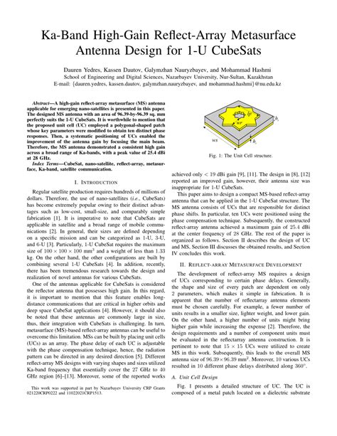 Pdf Ka Band High Gain Reflect Array Metasurface Antenna Design For