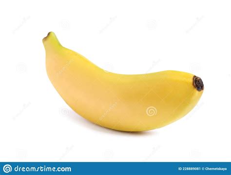 One Sweet Ripe Baby Banana Isolated On White Stock Image Image Of