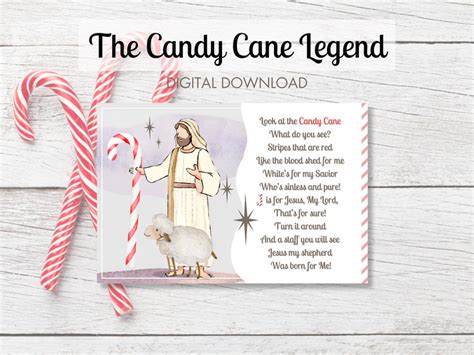 Candy Cane Legend Printable Jesus Shepherd Candycane Christmas Primary ...