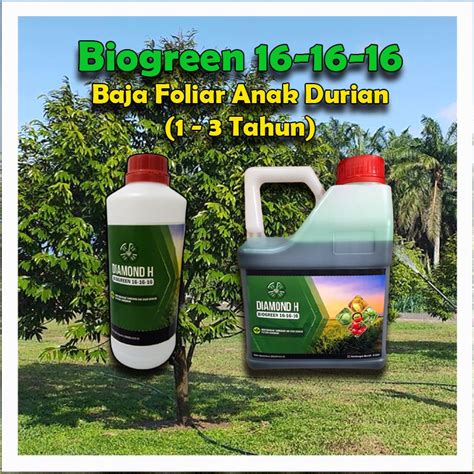 Baja Foliar Anak Durian DH BIOGREEN 16 16 16 Baja Pokok Durian Tumbuh