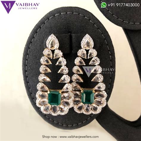 Diamond earrings by Vaibhav Jewellers - Indian Jewellery Designs