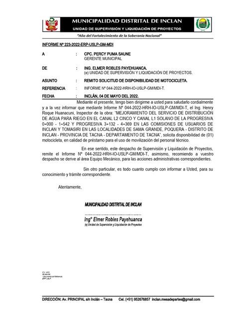 Informe 223 2022 Erp Uslp Gm Mdi Remito Solicitud De Apoyo Con