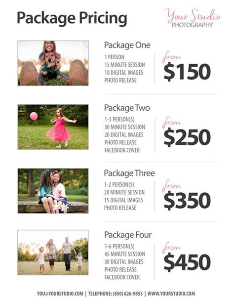 Price List Template Photography Pricing List Sell Sheet Etsy