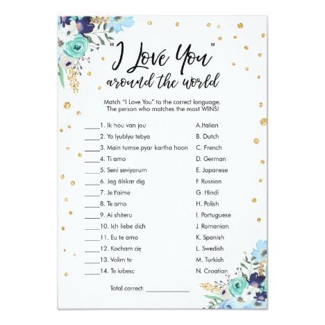 I Love You Around The World Bridal Shower Game Invitation Zazzle