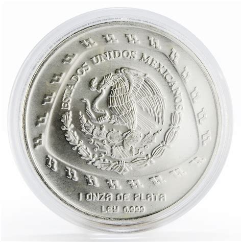 Mexico Pesos Quetzalcoatl Pre Columbian Toltec Series Silver Coin