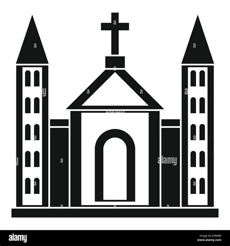 Christian Katholische Kirchengeb Ude Symbol Im Einfachen Stil Auf Einem