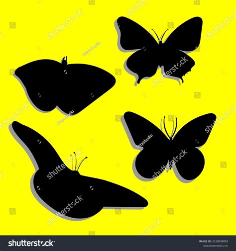 Set Butterfly Silhouette Vector Design Illustration Stock Vector