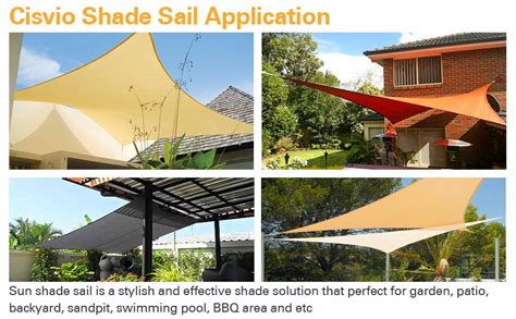 Cisvio 20x20x20 Sand Triangle Sun Shade Sail Canopy Uv