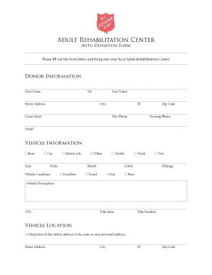 Salvation Army Printable Donation Form Pdffiller