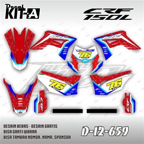 Decal CRF 150L Motif MERAH PUTIH BIRU Full Body Crf 150l D I2 659