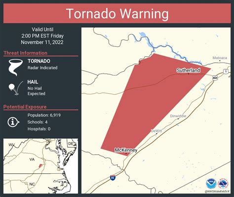 NWS Wakefield on Twitter: "Tornado Warning including McKenney VA and ...