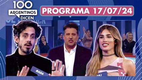 100 Argentinos Dicen Programa 17 07 24 ¡duelo De Famosos School Of