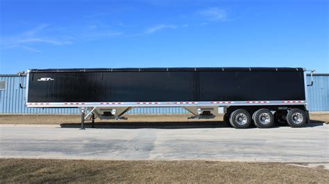 Grain Hopper Trailer 50 Ft Black Triple Axle Jet Co Trailers