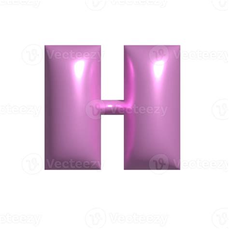 Pink Shiny Reflective Letter H 3d Illustration 41450832 Png