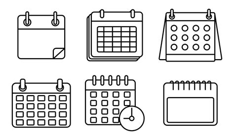 collection of outline calendar icon 26468720 Vector Art at Vecteezy