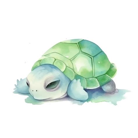 Premium AI Image | A watercolor painting of a turtle.