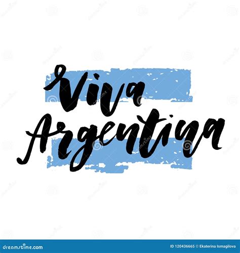 Viva Argentina Independence Day Phrase Vector Flag Lettering