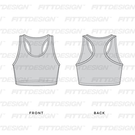 Ladies Rounded Neckline Sleeveless Crop Top Techpacktemplate Fittdesign