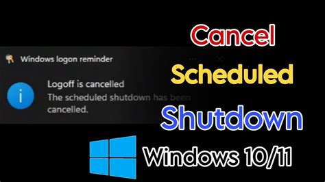 How To Cancel Scheduled Shutdown In Windows In Pc Laptop Umesh