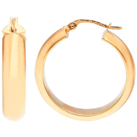 25mm 9ct Yellow Gold Hoop Earrings Buy Online Free Insured Uk Delivery