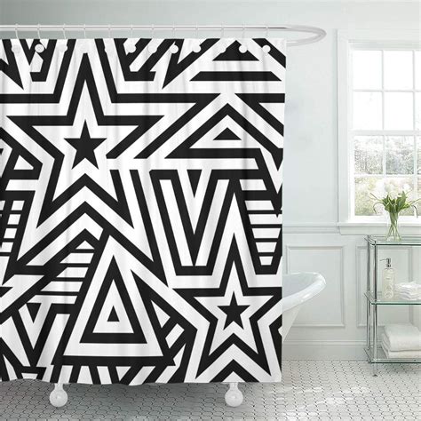 Cynlon Modern Seamless Stars Background Black And White Striped Vector