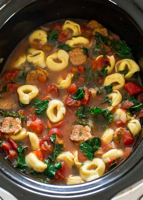 Slow Cooker Tortellini Sausage And Kale Soup Chef Savvy