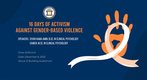 16 Days Of Activism Against Gender Based Violence Komar University Of