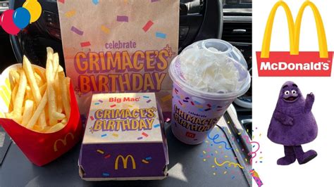 McDonalds Grimaces Birthday Meal Grimaces Birthday Shake Big Mac