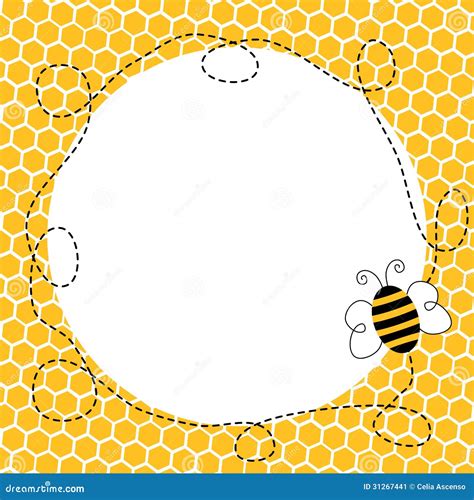 Flying Bee Honeycomb Frame Stock Illustrations 269 Flying Bee