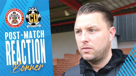 Accrington Stanley Cambridge United Mark Bonner Reaction Youtube