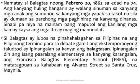 Talambuhay Ni Francisco Baltazar Ppt