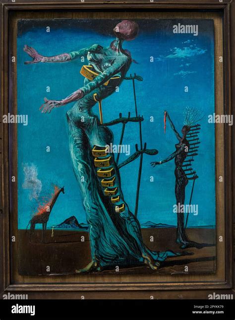 Salvador Dali Painting The Burning Giraffe Hi Res Stock Photography And