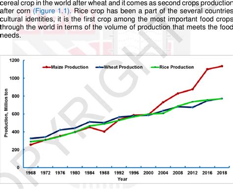 1 World Production Of Wheat Rice And Maize From 1967 To 2017 Faostat Download Scientific