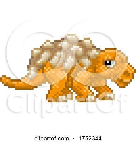 Edmontonia Pixel Art Dinosaur Video Game Cartoon by AtStockIllustration ...