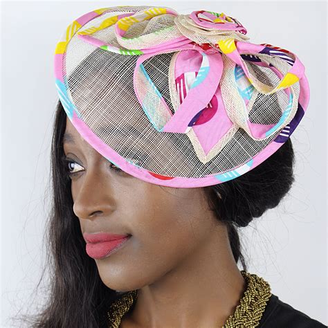 African Print Fabric Fascinator Hair Clip Hat Fancy Hats African