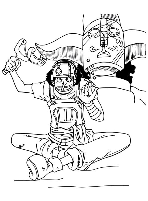 Usopp Pirate From One Piece Coloring Page Free Printable Coloring Pages