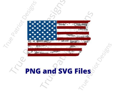 Distressed Flag SVG PNG Distressed Flag Silhouette 4th of - Etsy