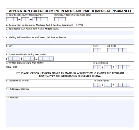 Free 9 Medicare Application Forms In Pdf