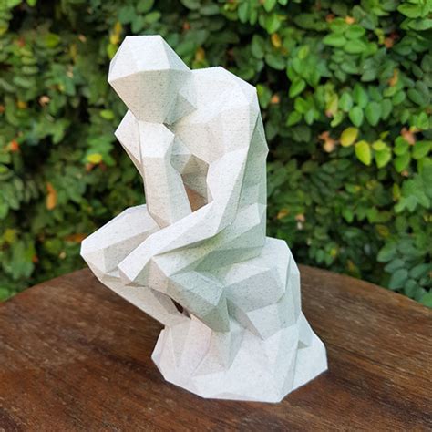 Projeto de Decoração 3d em Papel o Pensador de Auguste Rodin