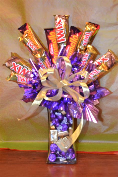 Candy Arrangements Are Fun To Make Candy Boquets Candy Bar Bouquet Candy Arrangements Candy