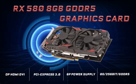 Sanpyl Tarjeta gráfica RX 580 8GB GDDR5 256 bits Gráficos de