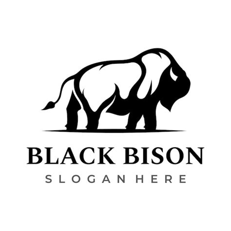 Logotipo De Dise O De Silueta De Bisonte Retro Angus B Falo Salvaje