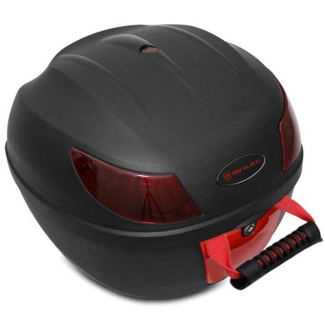 Baú Bauleto Moto 26 Litros Shutt Universal Preto e Vermelho Bagageiro