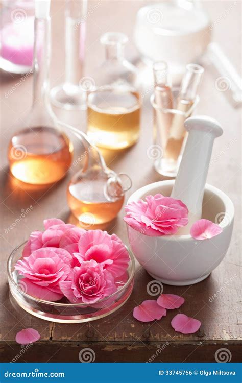 Aromaterapia E Alquimia Flores Cor De Rosa Foto De Stock Imagem