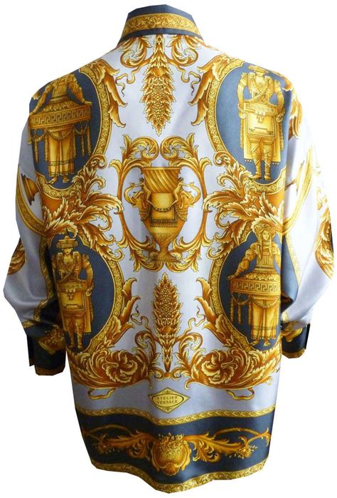 Gianni Versace Couture Baroque Print Silk Blouse Autumn Winter