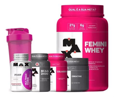 Femini Whey Protein Bcaa Creatina Col Geno Max Titanium Frete Gr Tis