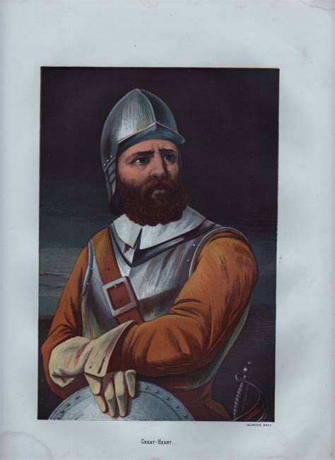 Great Heartpuritan Soldier1870 Chromolithograph Religious Portrait