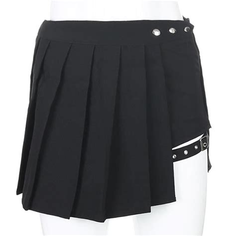 Mini Jupe Pliss E Taille Haute Pour Femmes Style Punk Grunge Sexy