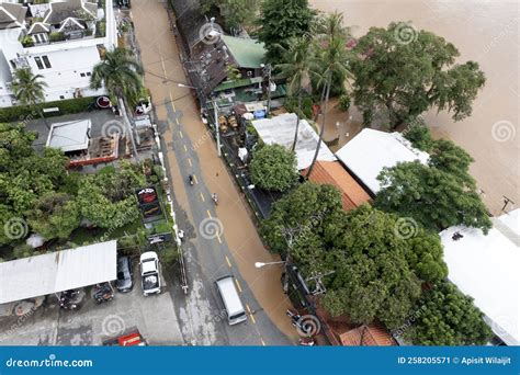 Chiang Mai Thailand October Aerial View Flooding In