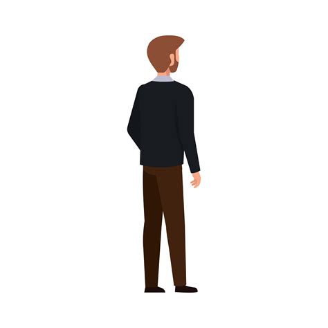 Back Businessman Elegant Avatar Character Icon Vector Art At